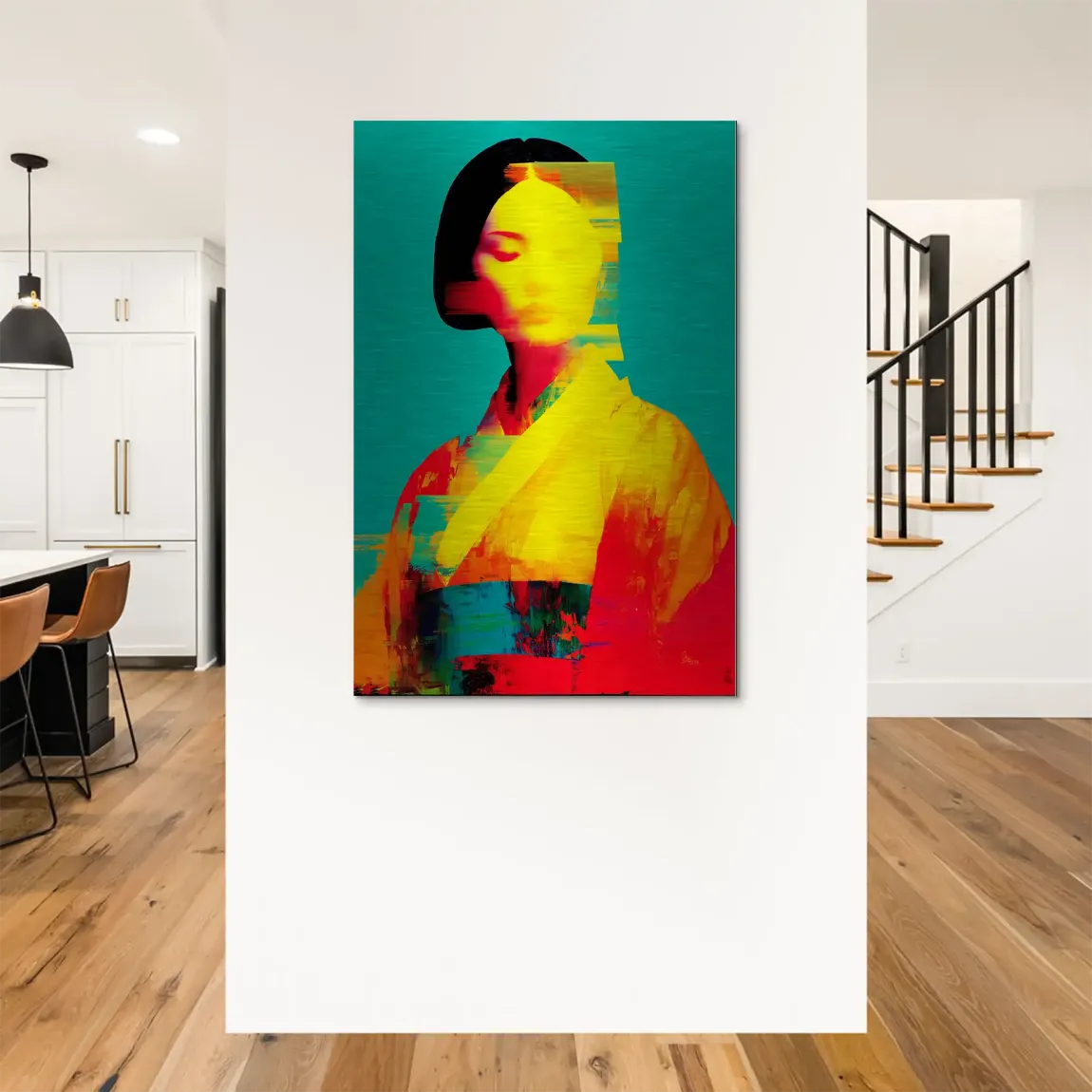 Geisha Color Art Alu Dibond Bild gebürstet