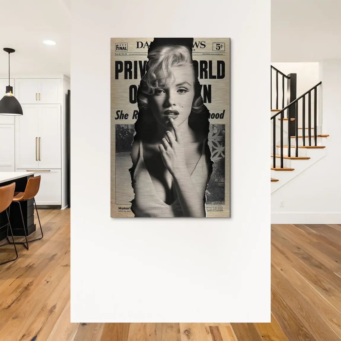 Marilyn Monroe News Alu Dibond Bild gebürstet