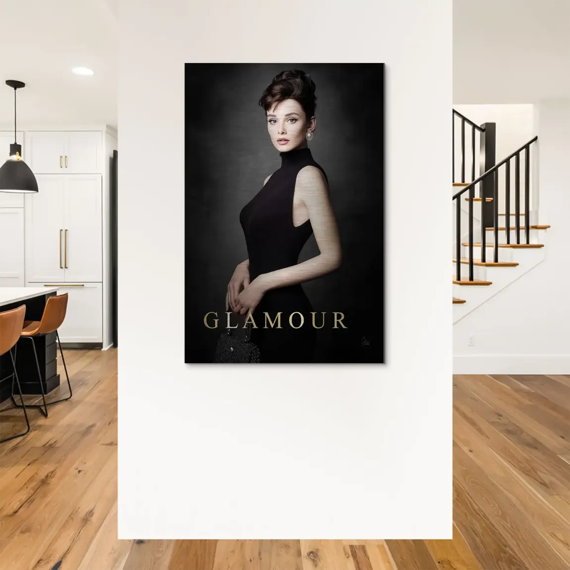 Audrey Glam Noir Alu Dibond Bild gebürstet