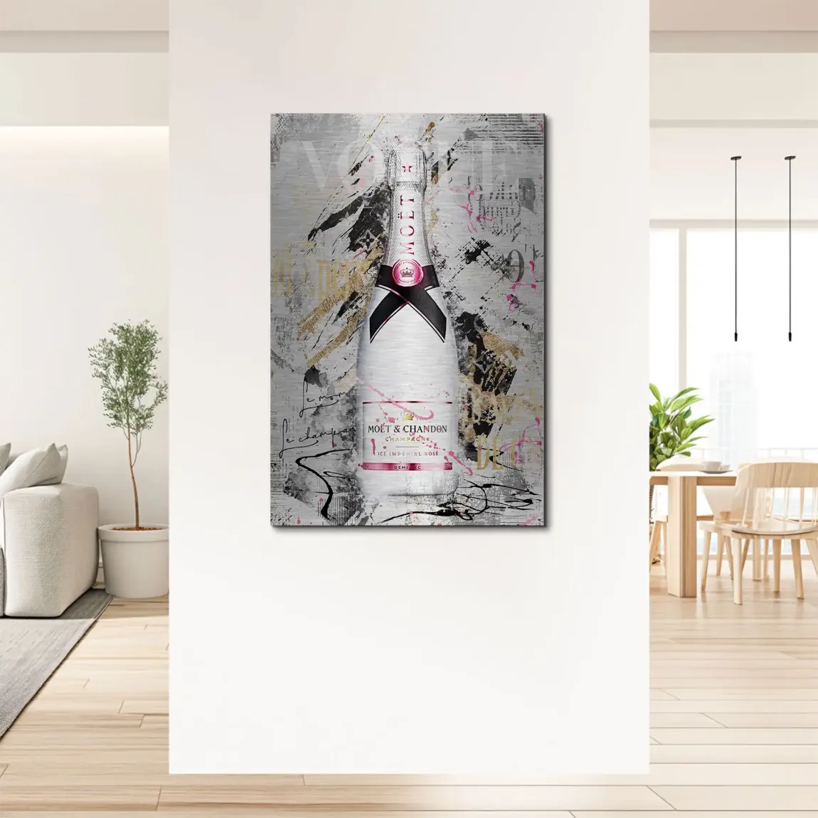 Champagner Rosé Aluminiumbild gebürstet