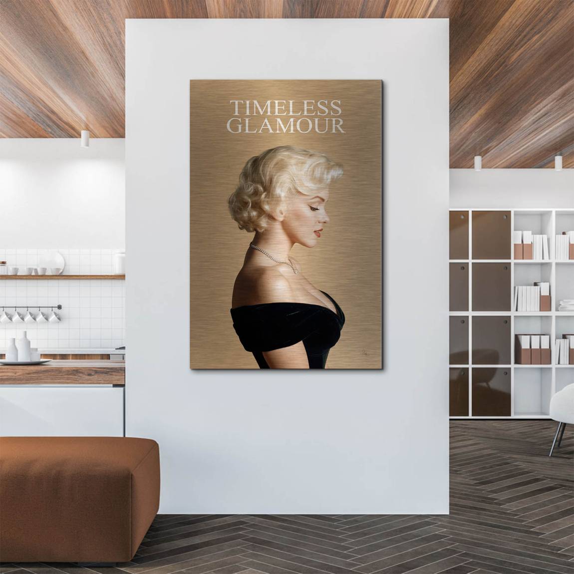 Marilyn Monroe Glam Allure Aluminiumbild gebürstet