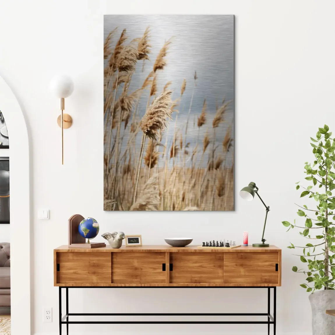 Whispering Reeds Alu Dibond Bild gebürstet - INGALERIE | Dein Onlineshop für moderne Wandbilder