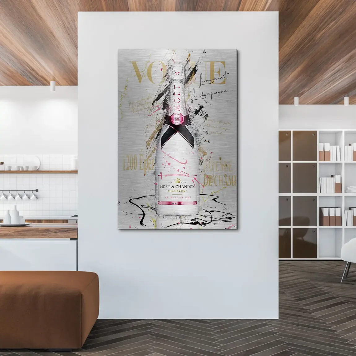 Champagner Glam Aluminiumbild gebürstet