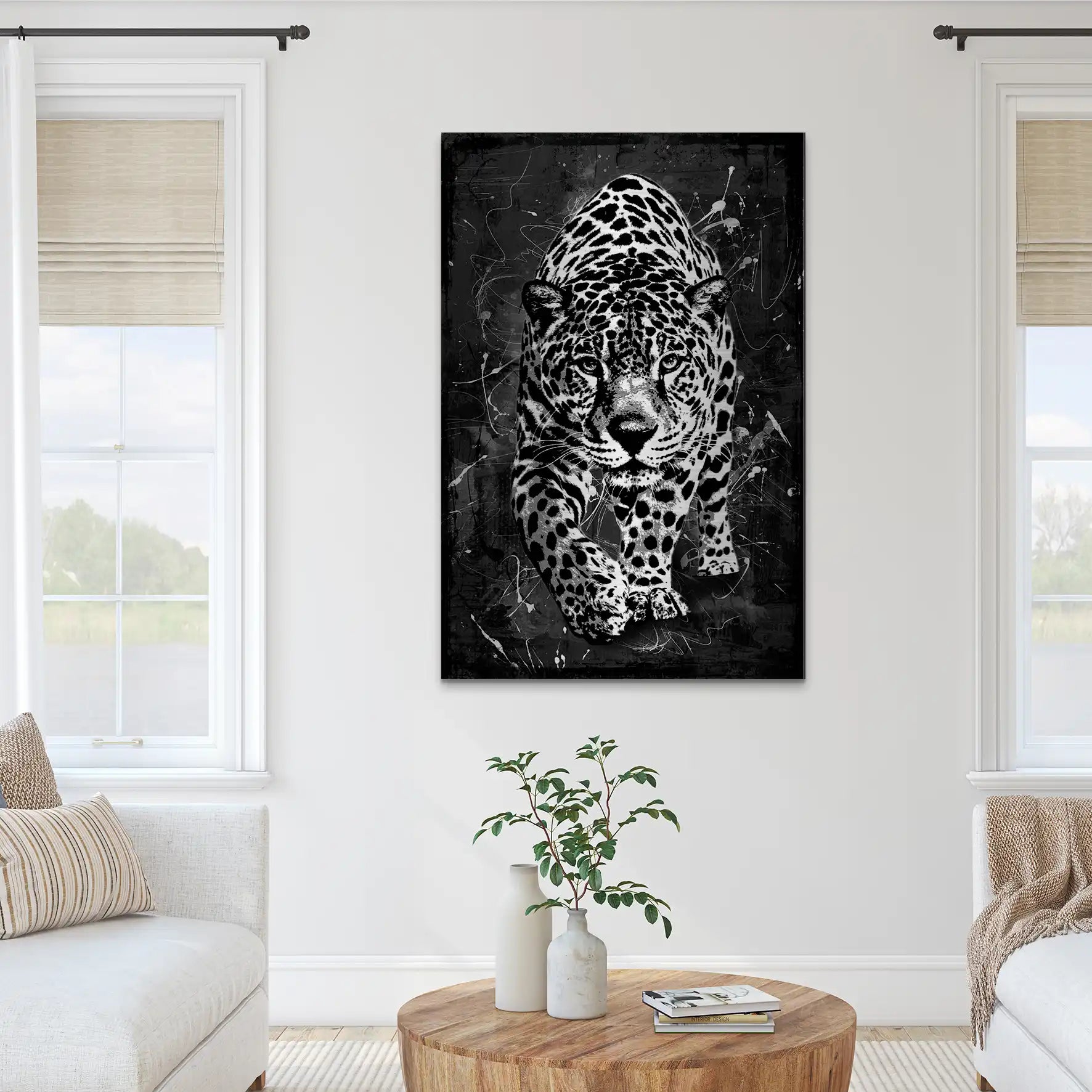 Leopard Abstrakt Black Style AluDibond Gebürstet INGALERIE