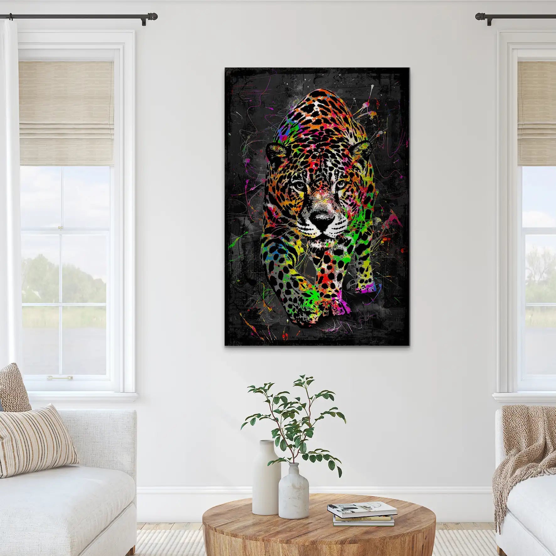 Leopard Abstrakt Color Style AluDibond Gebürstet INGALERIE