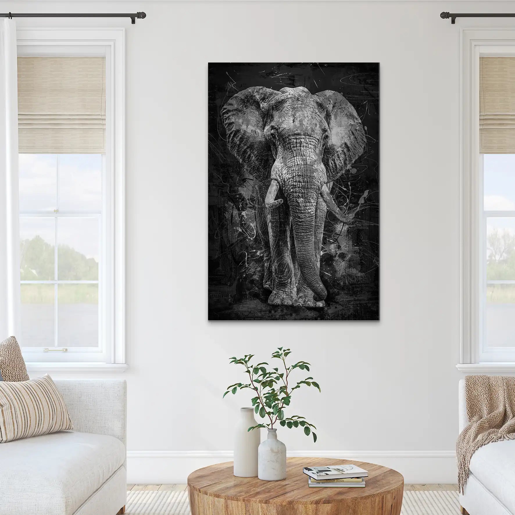 Elefant Abstrakt AluDibond Gebürstet INGALERIE