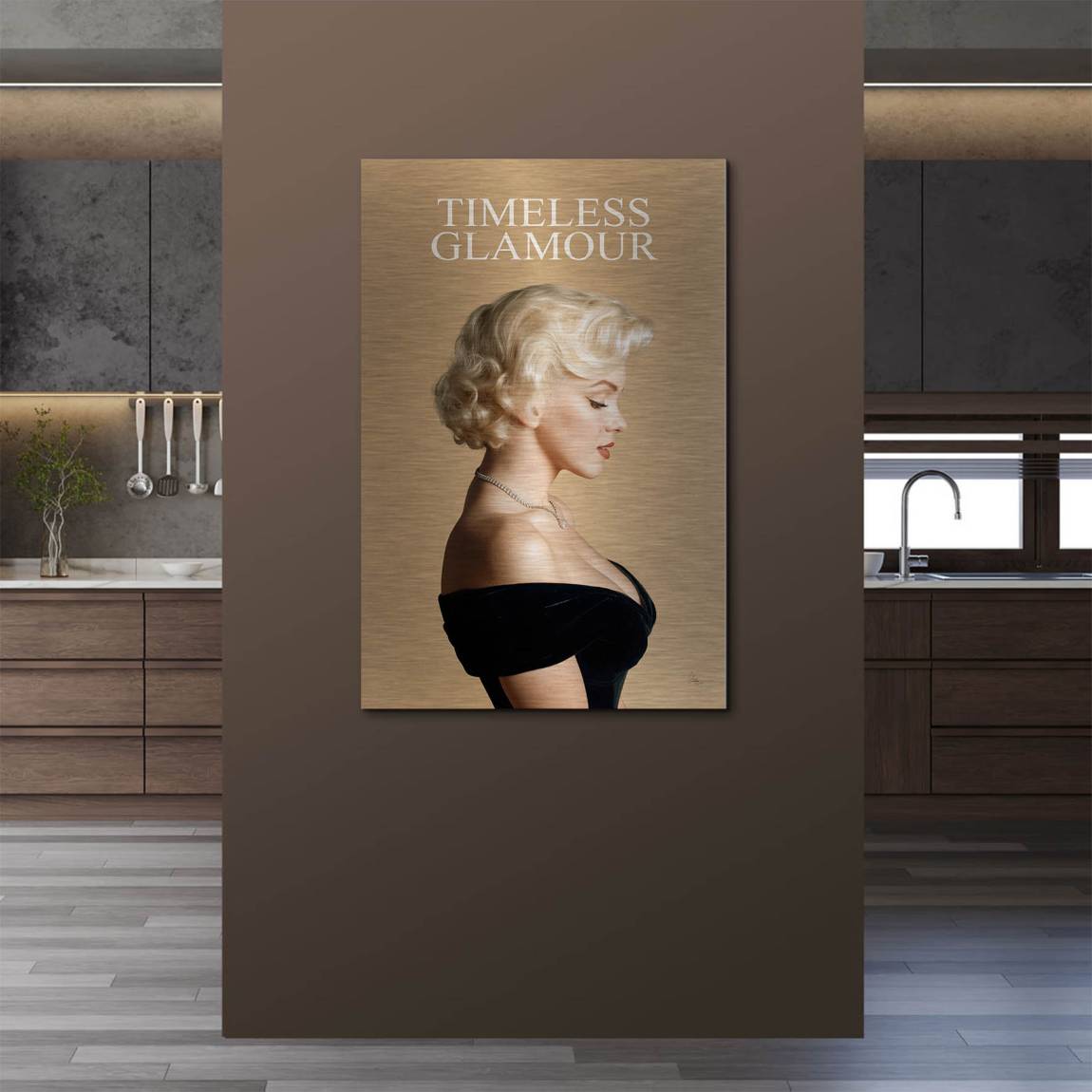 Marilyn Monroe Glam Allure Aluminiumbild gebürstet