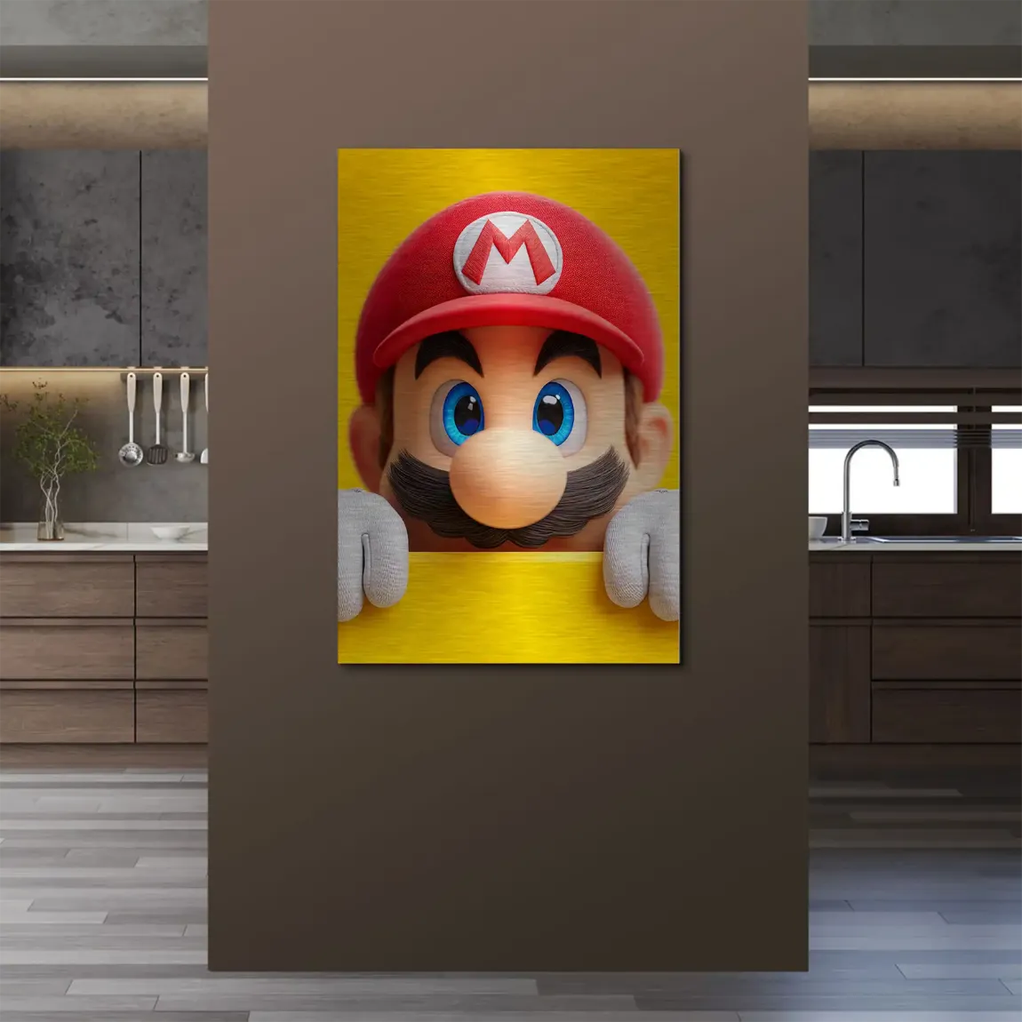 Mario Ikone Alu Dibond Bild gebürstet