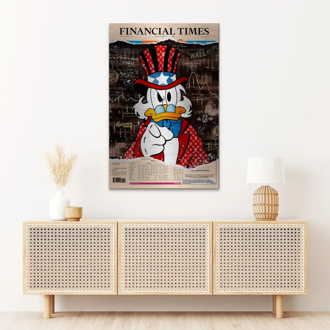 Dagobert Financial Times Alu Dibond Bild gebürstet