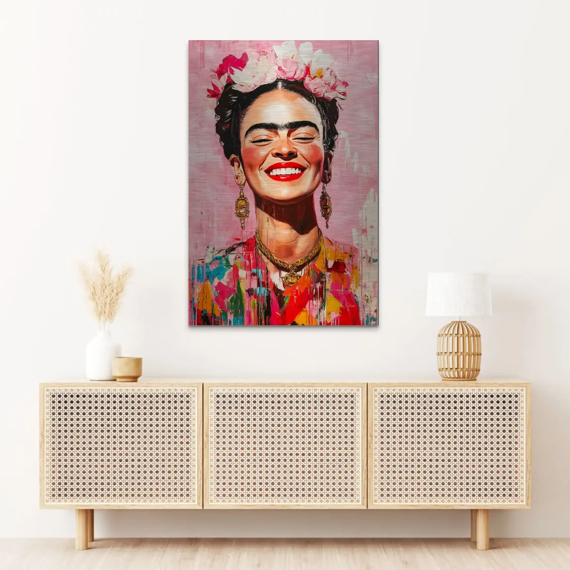 Frida Kahlo Happy Smile Alu Dibond Bild gebürstet