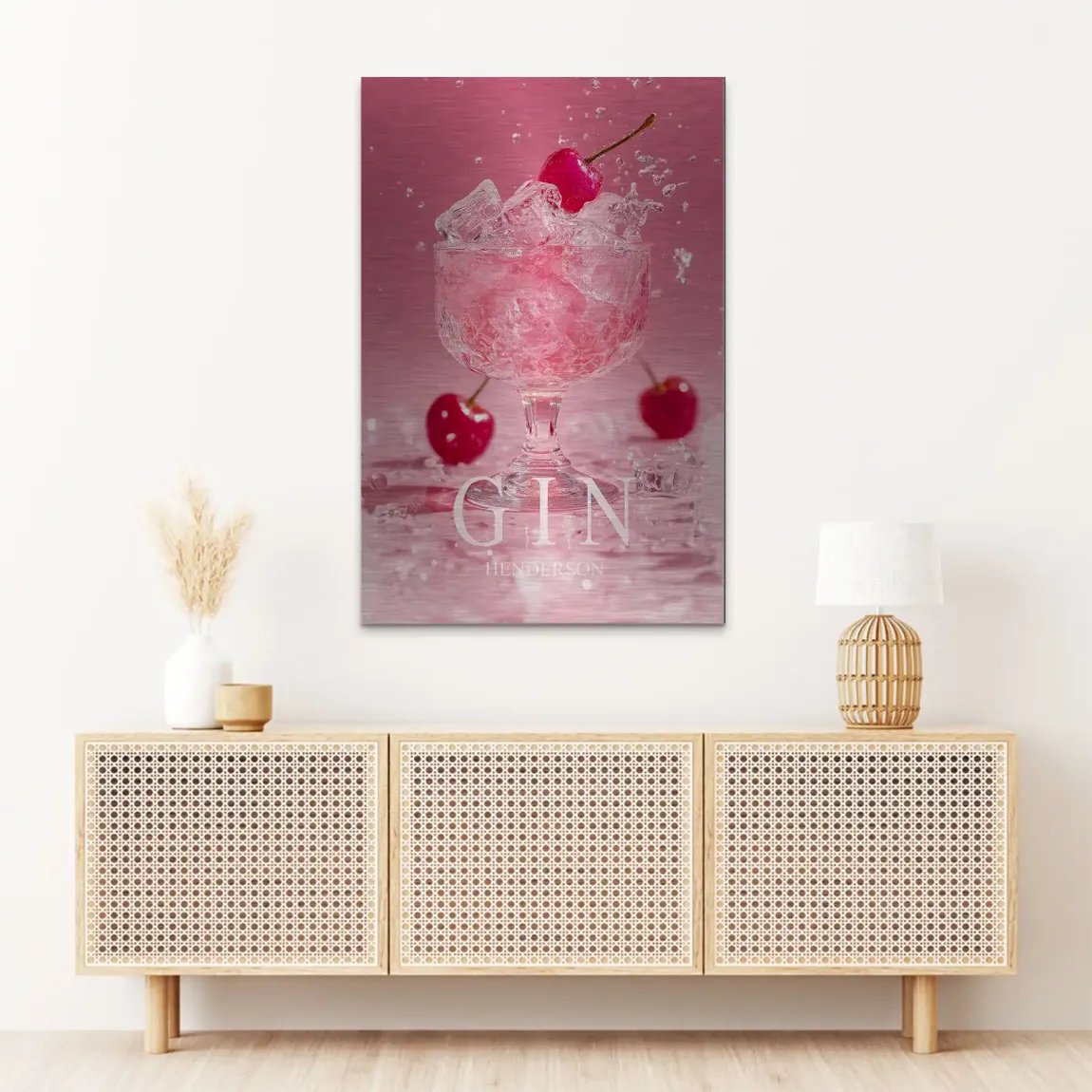 Gin Rosé Alu Dibond Bild gebürstet