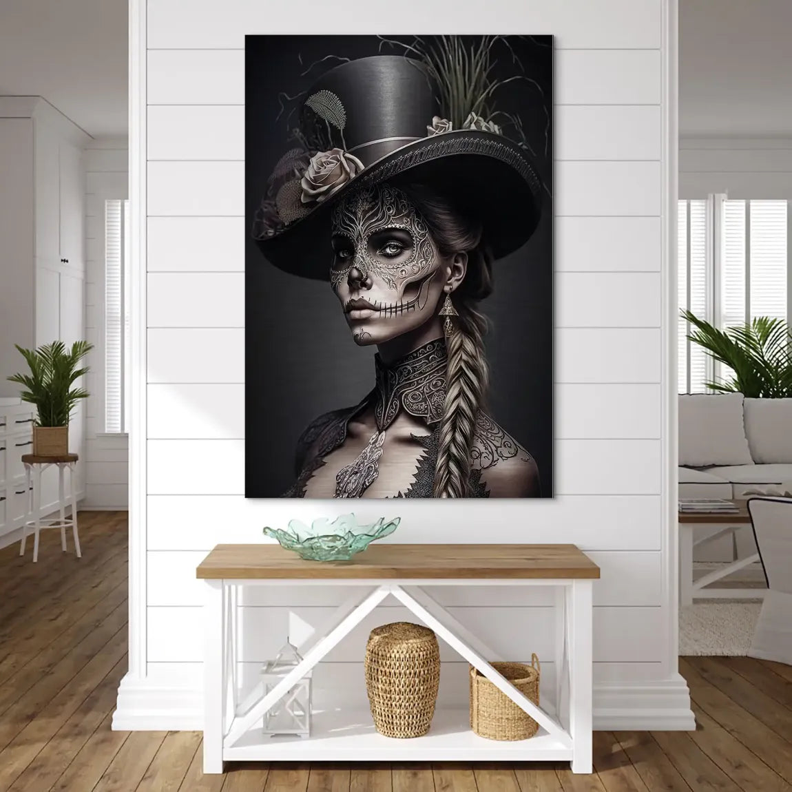 Velvet Noir La Catrina Alu Dibond Bild gebürstet INGALERIE