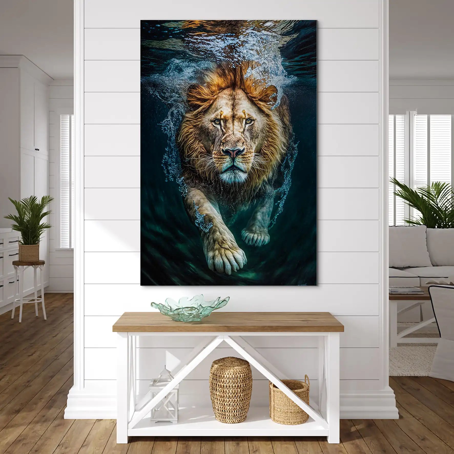 Diving Lion AluDibond Gebürstet INGALERIE