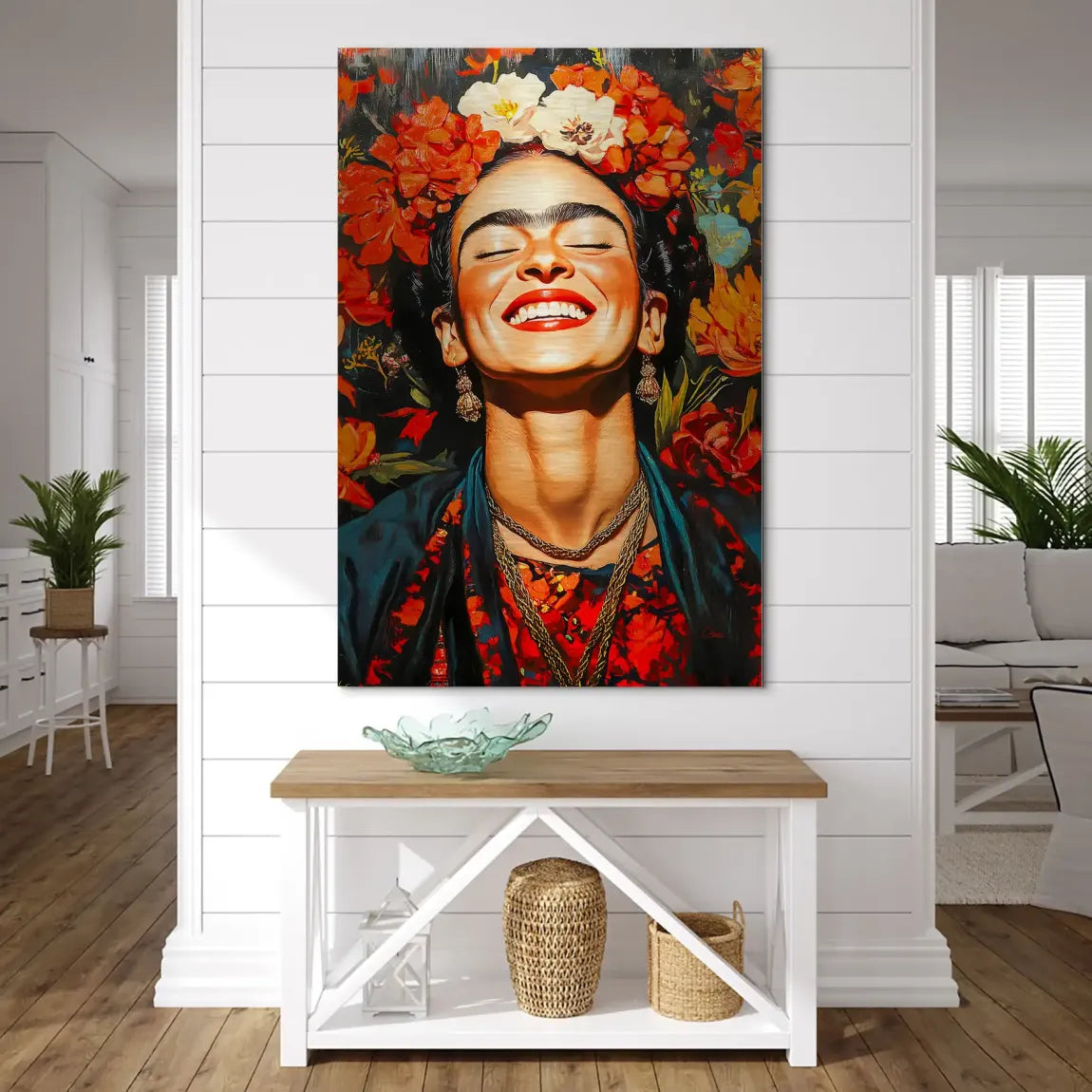 Frida Kahlo Fiery Bloom Alu Dibond Bild gebürstet INGALERIE