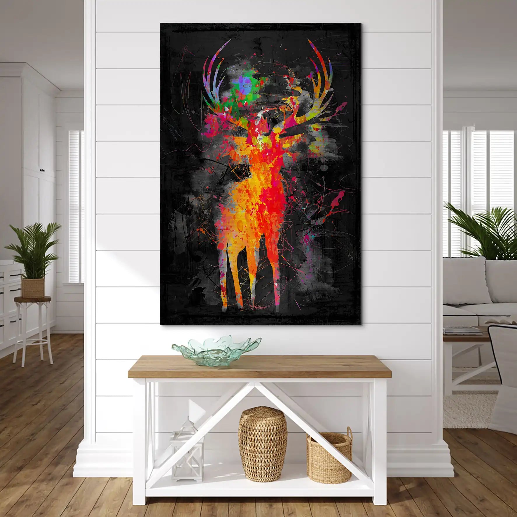 Hirsch Abstrakt Color Style AluDibond Gebürstet INGALERIE