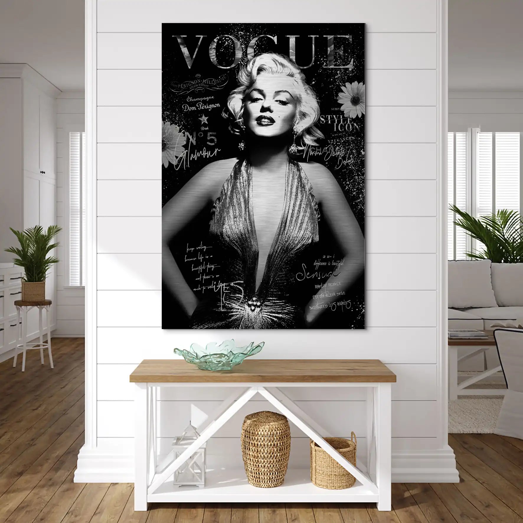 Marilyn Monroe Black Vogue Alu Gebürstet Bild INGALERIE