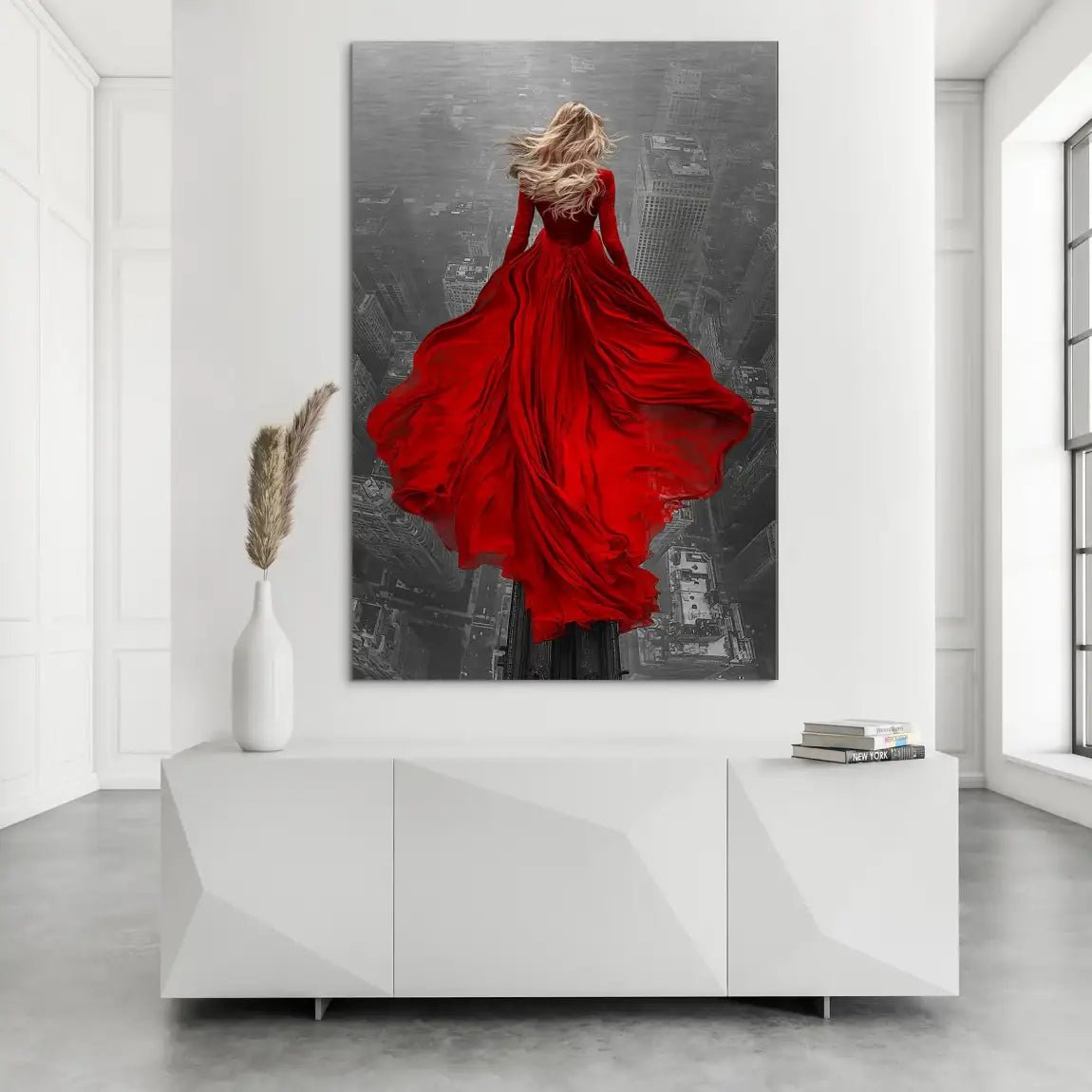 Lady in Red AluDibond Gebürstet INGALERIE