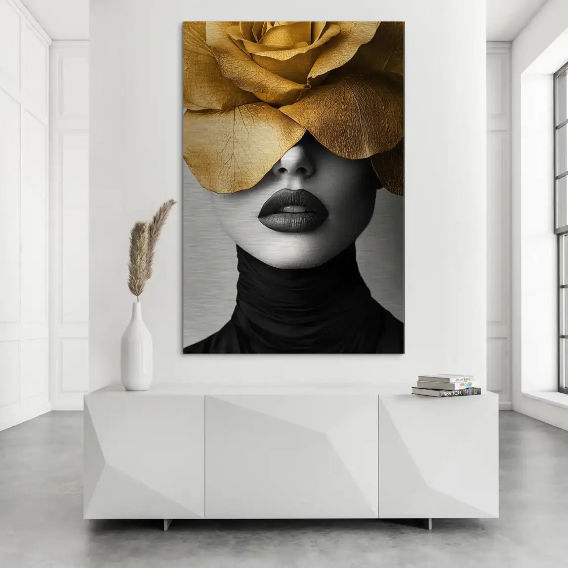 Beauty Flower Face Alu Gebürstet Bild INGALERIE