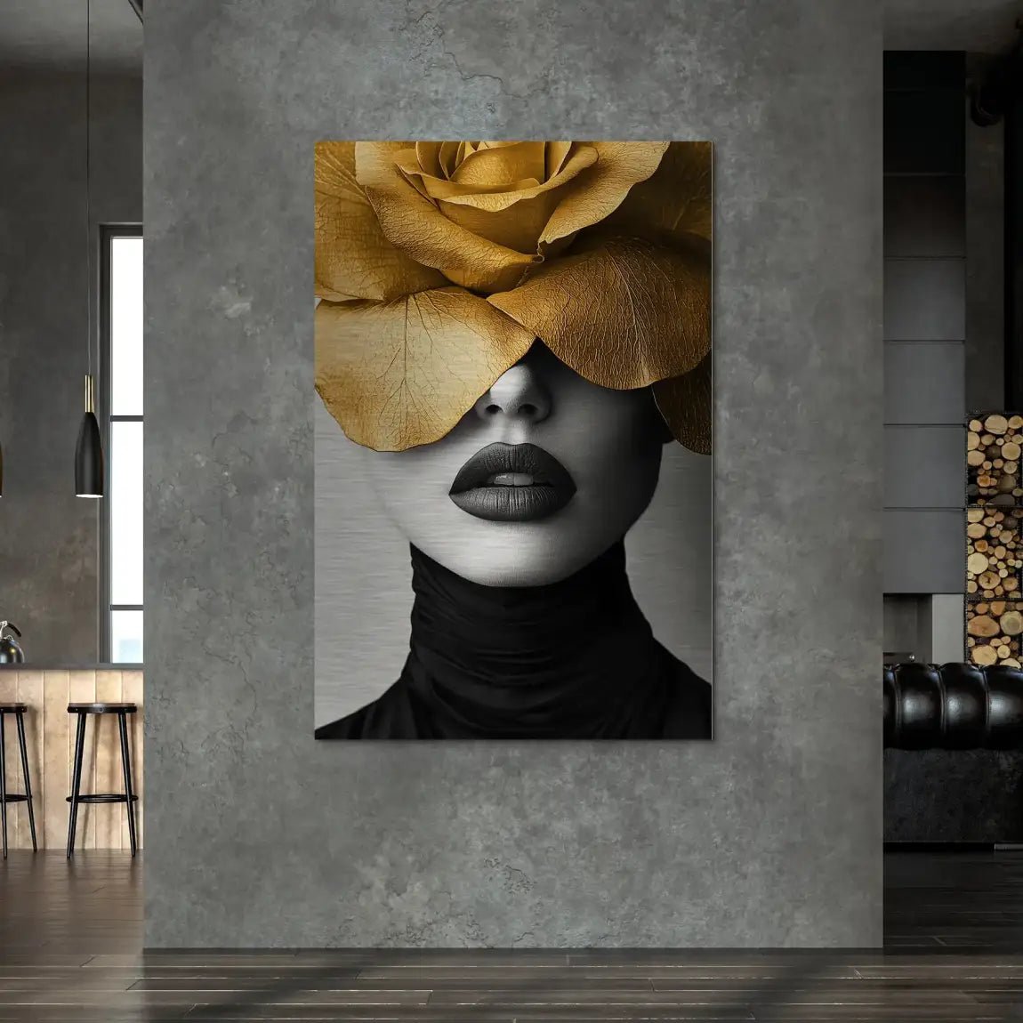 Beauty Flower Face Alu Gebürstet Bild INGALERIE