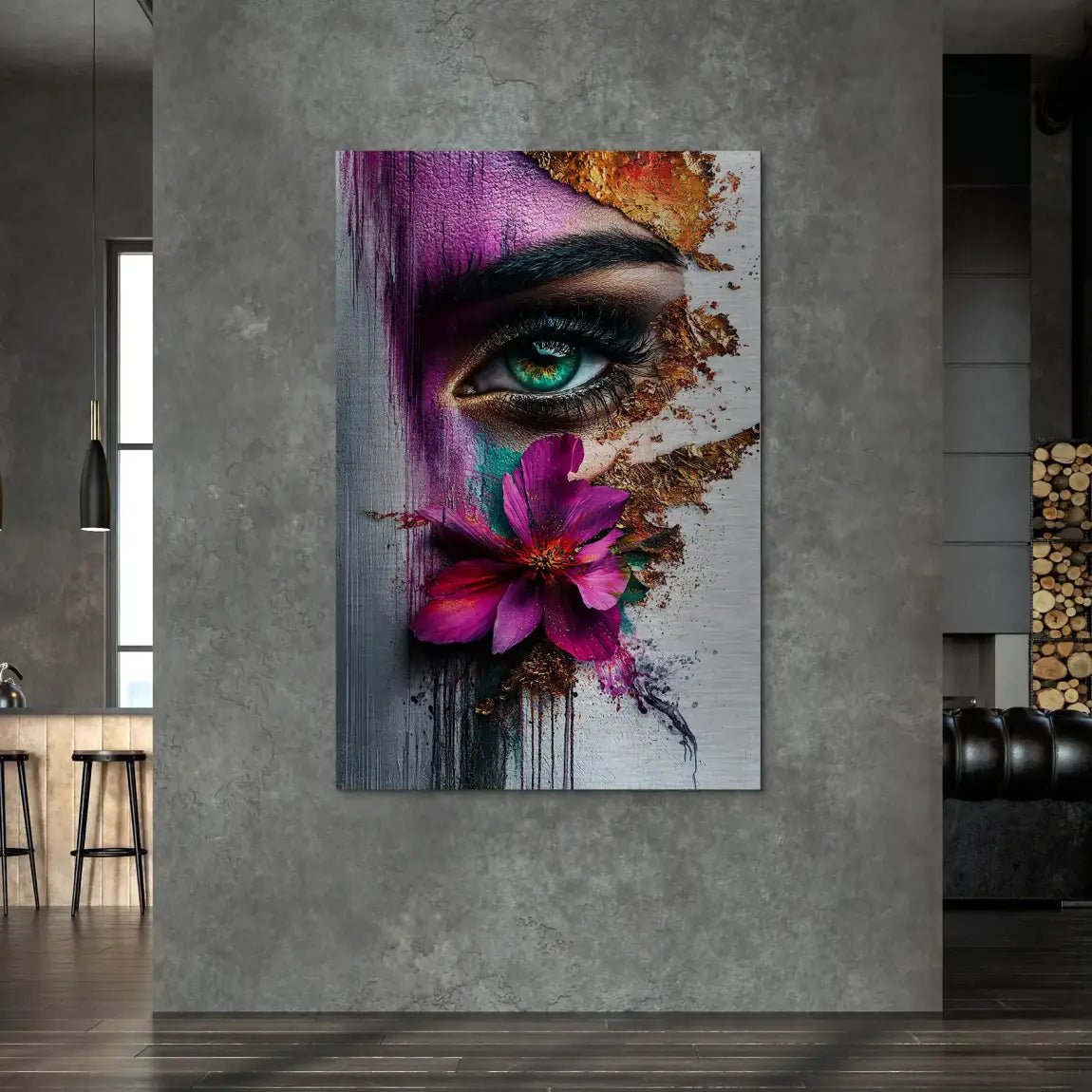 Abstrakt Flower Face Nr.4 AluDibond Gebürstet INGALERIE