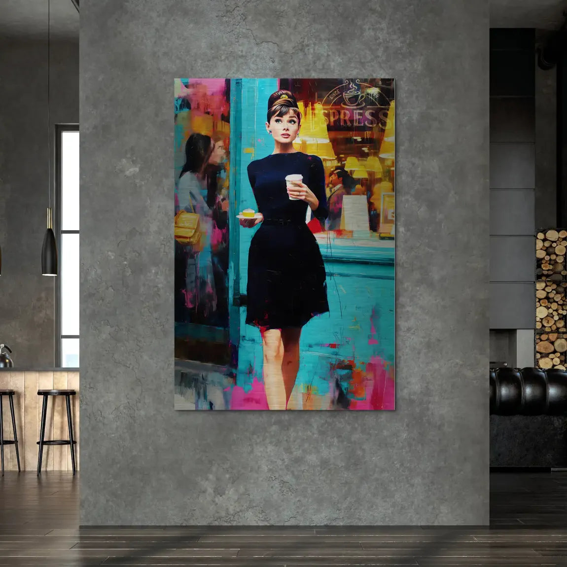 Audrey Hepburn Frühstück mit Stil Alu Gebürstet INGALERIE