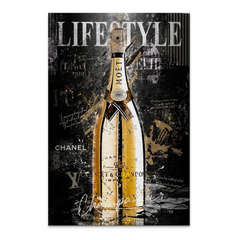 Champagner Black Style AluDibond Gebürstet