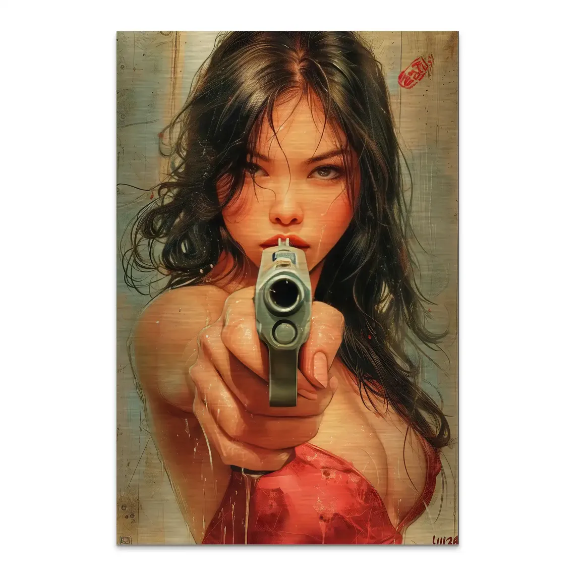 Velvet Gun Alu Dibond Bild gebürstet