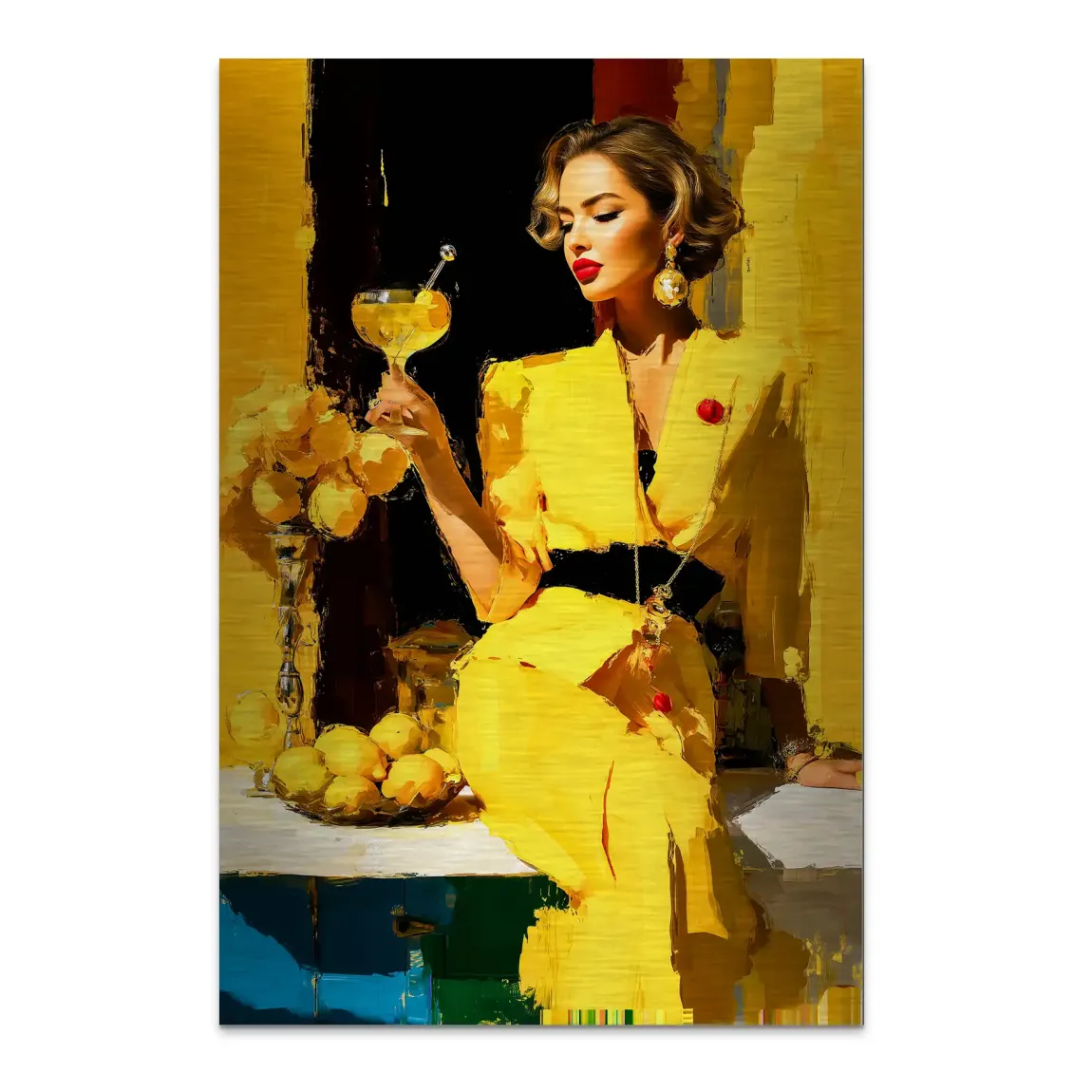 Lemon Chic Elegance Alu Dibond Bild gebürstet INGALERIE