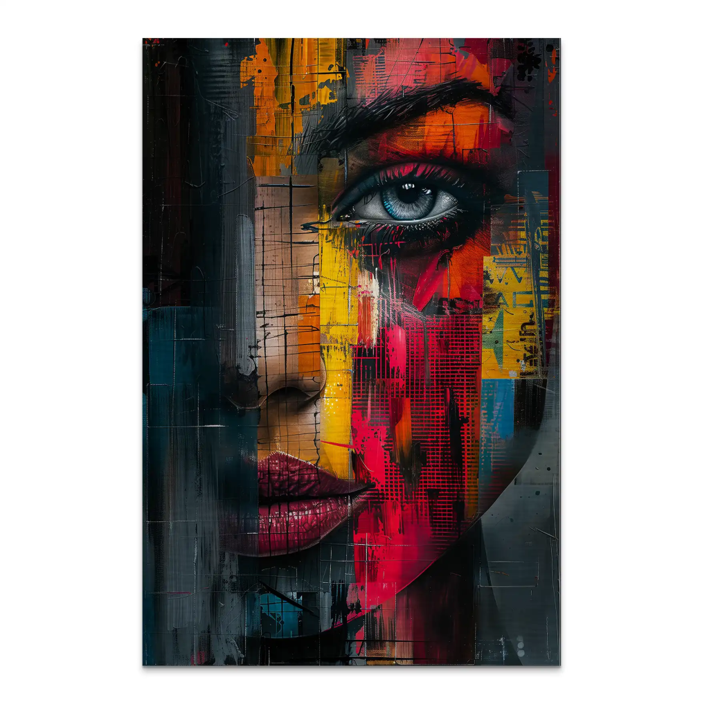 Beauty Face Abstrakt Alu Gebürstet Bild INGALERIE