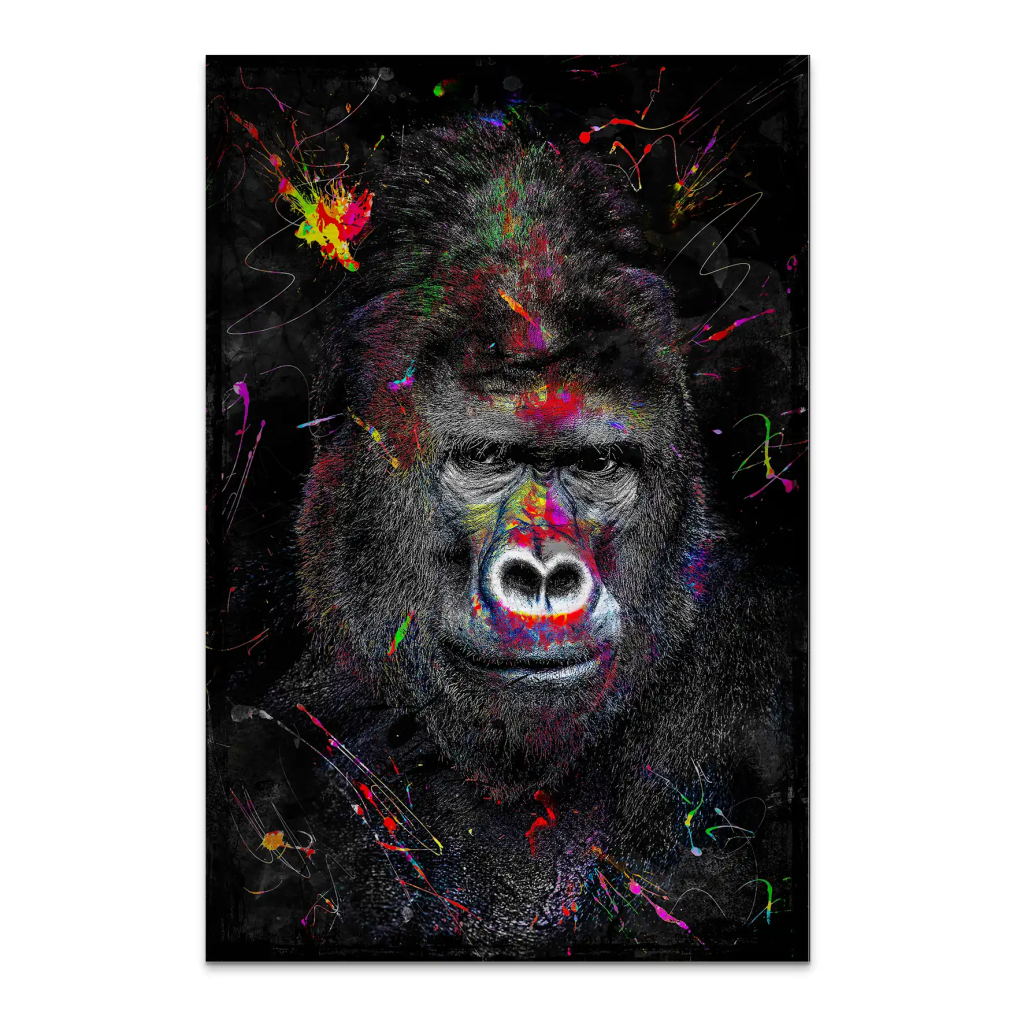 Gorilla Abstrakt Color Style AluDibond Gebürstet INGALERIE
