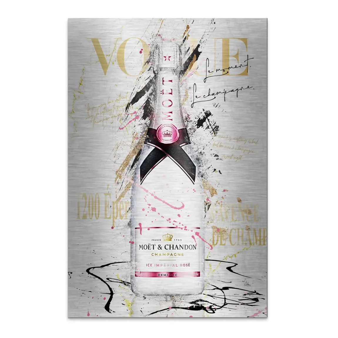 Champagner Glam Aluminiumbild gebürstet