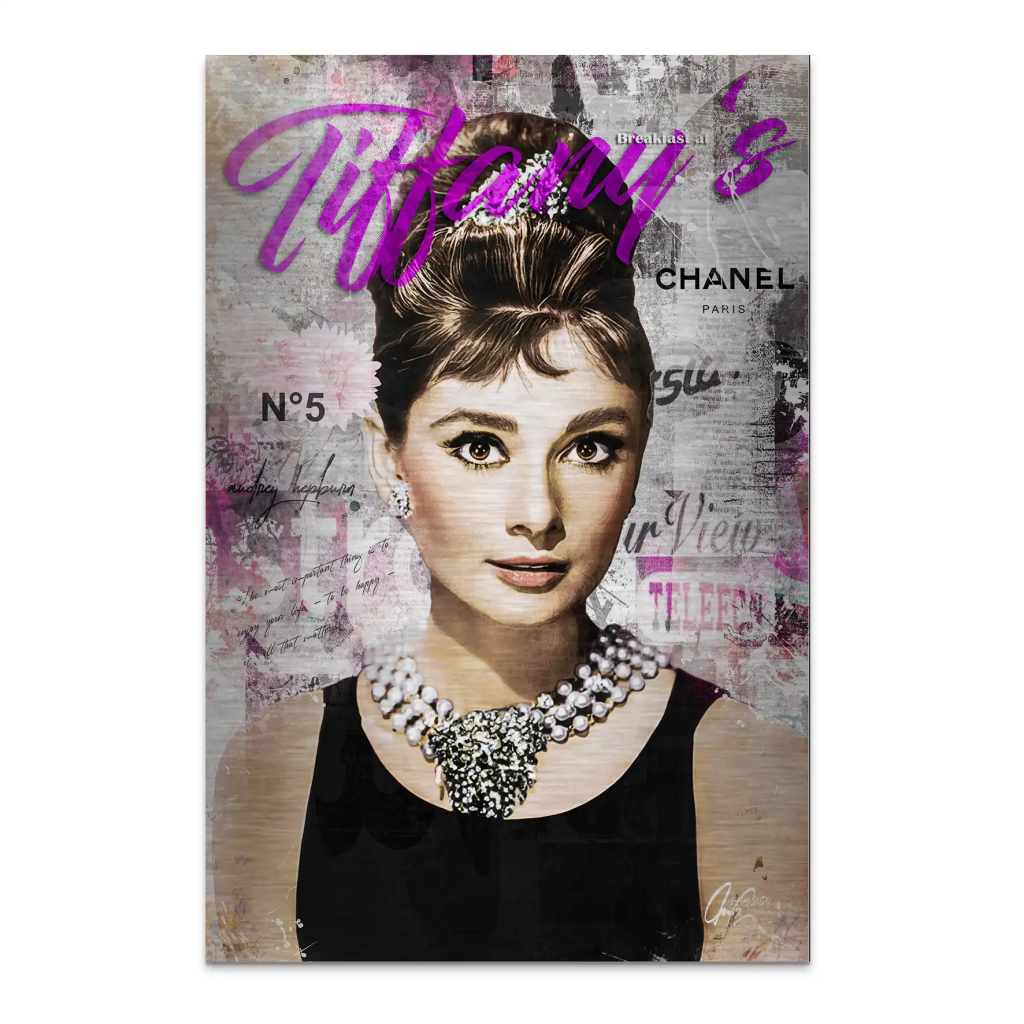 Audrey Tiffany Purple Art Alu Gebürstet Bild INGALERIE