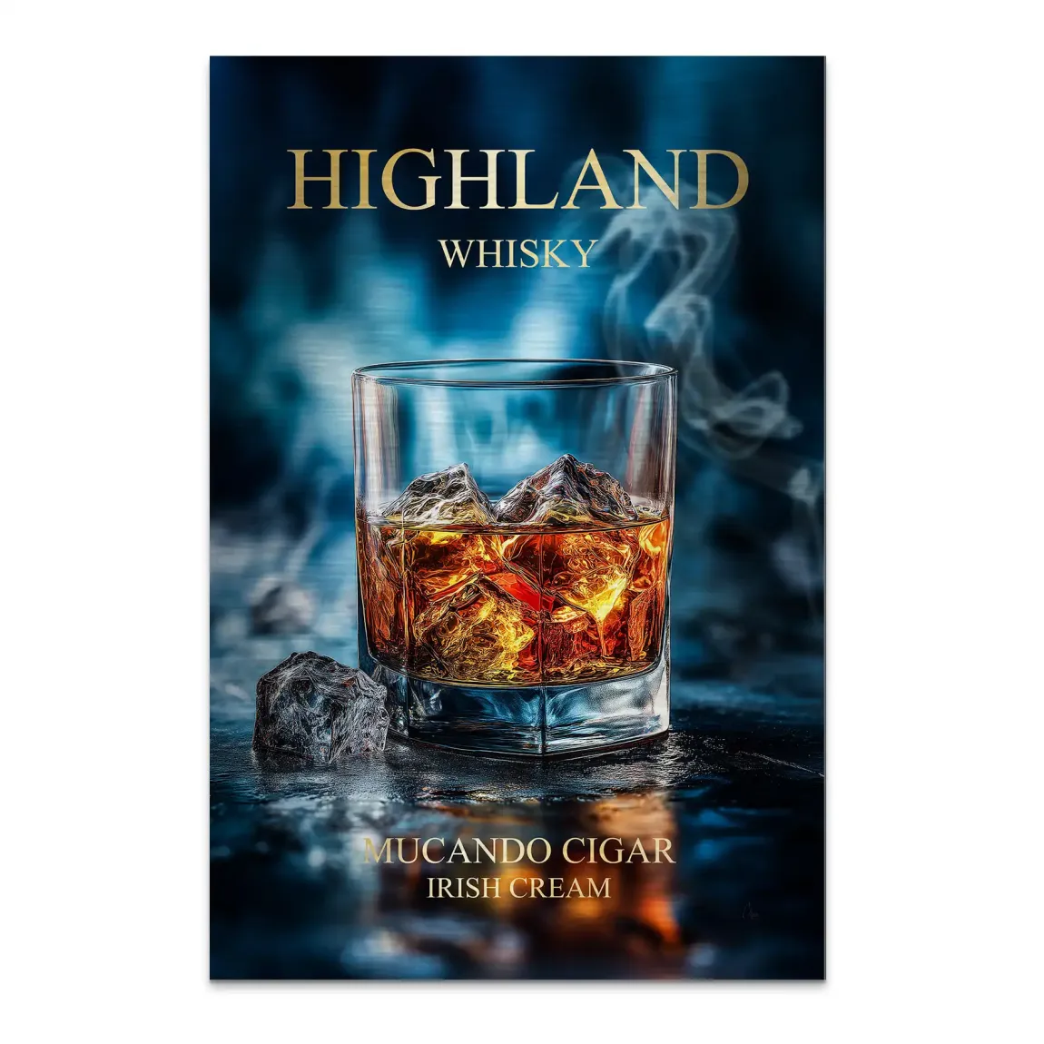 Highland Whisky Glow Alu Dibond Bild gebürstet