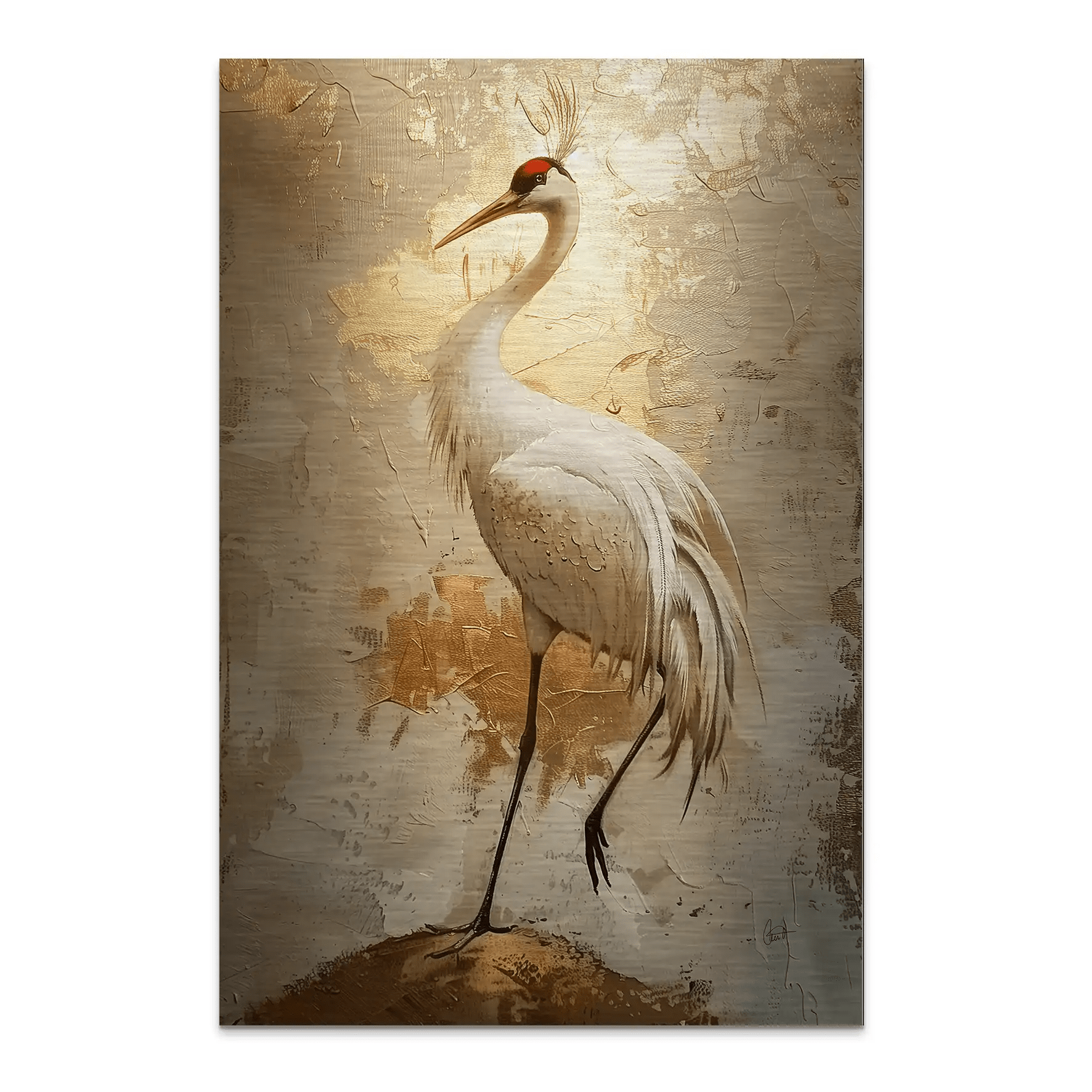 Kranich Modern Art AluDibond Gebürstet INGALERIE