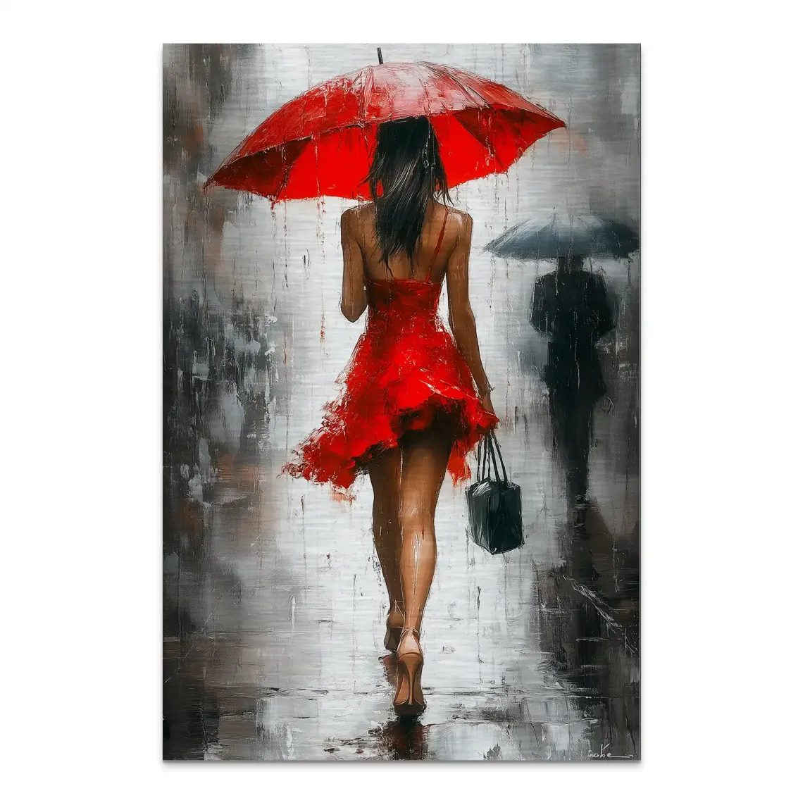 Walk in the Rain Alu Dibond Bild gebürstet