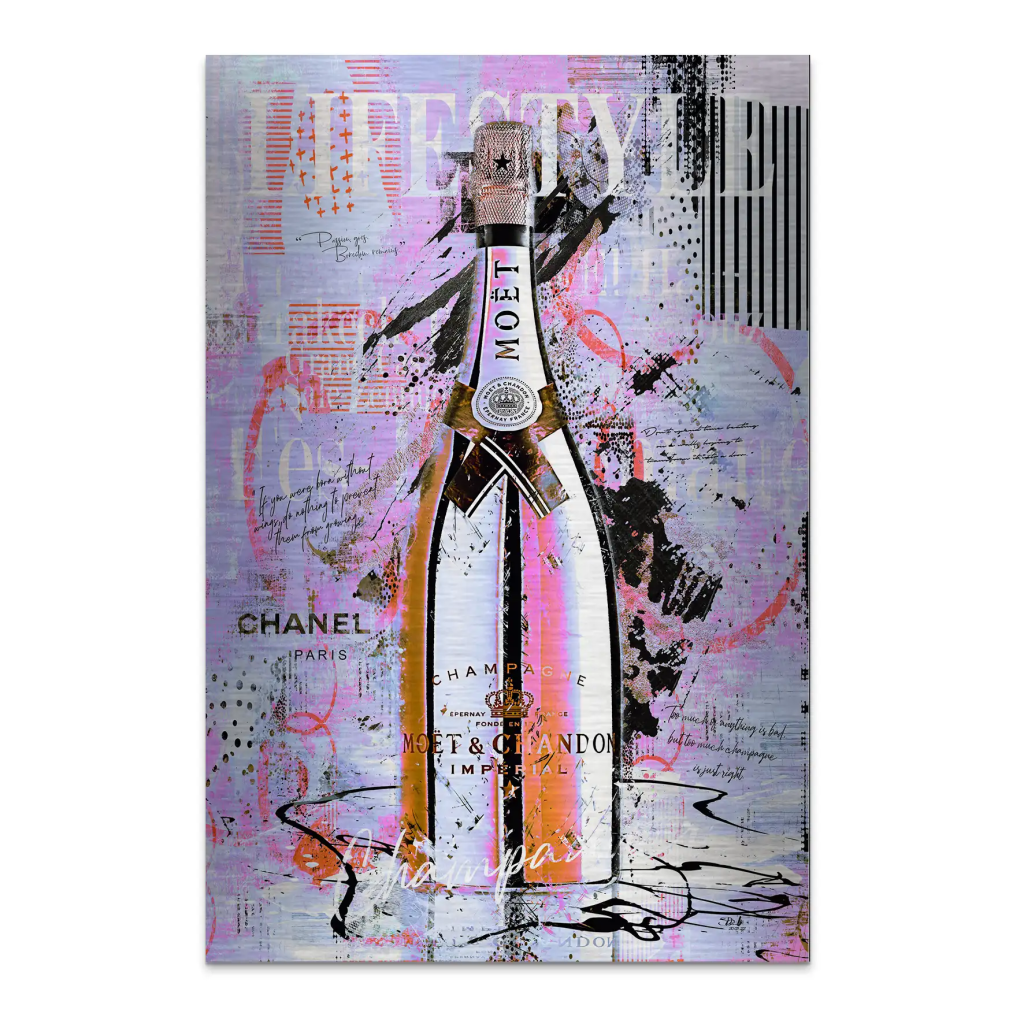 Champagner Pop Art AluDibond Gebürstet INGALERIE