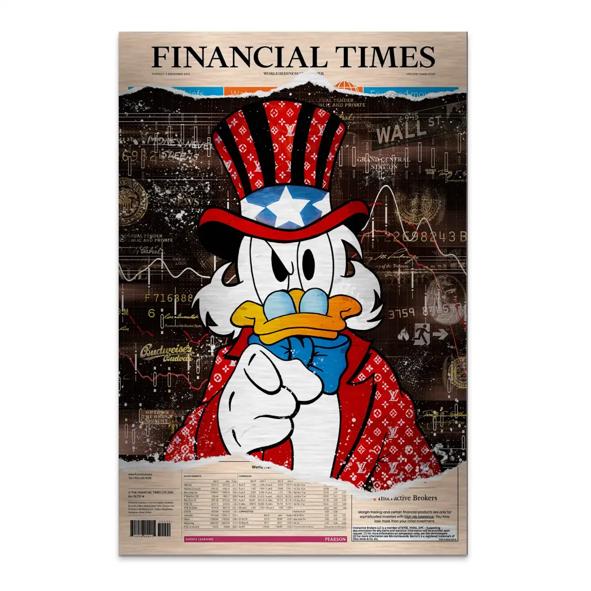 Dagobert Financial Times Alu Dibond Bild gebürstet