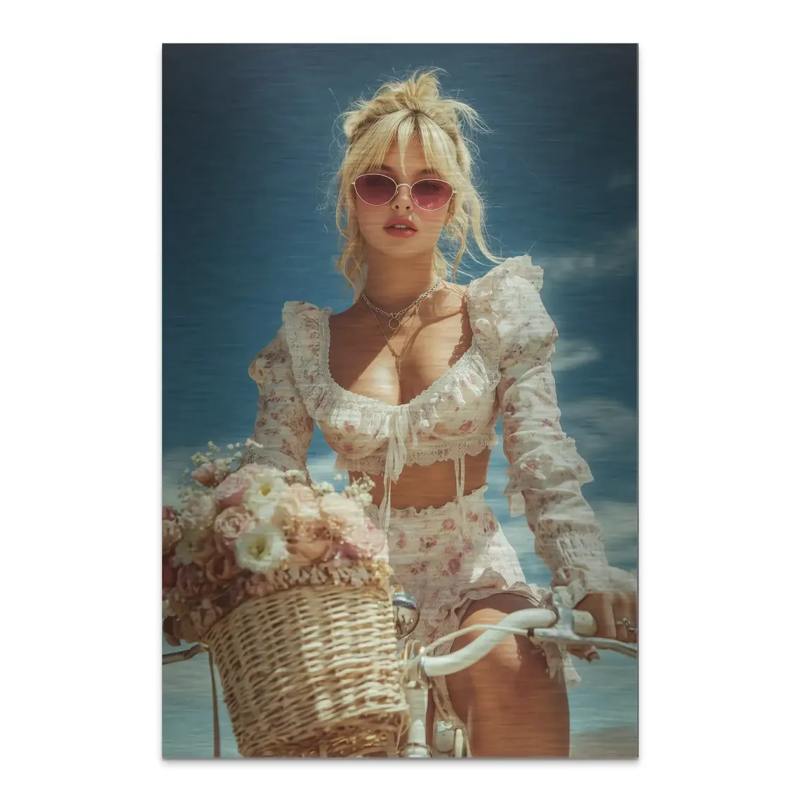 Blütenmädchen Alu Dibond Bild gebürstet