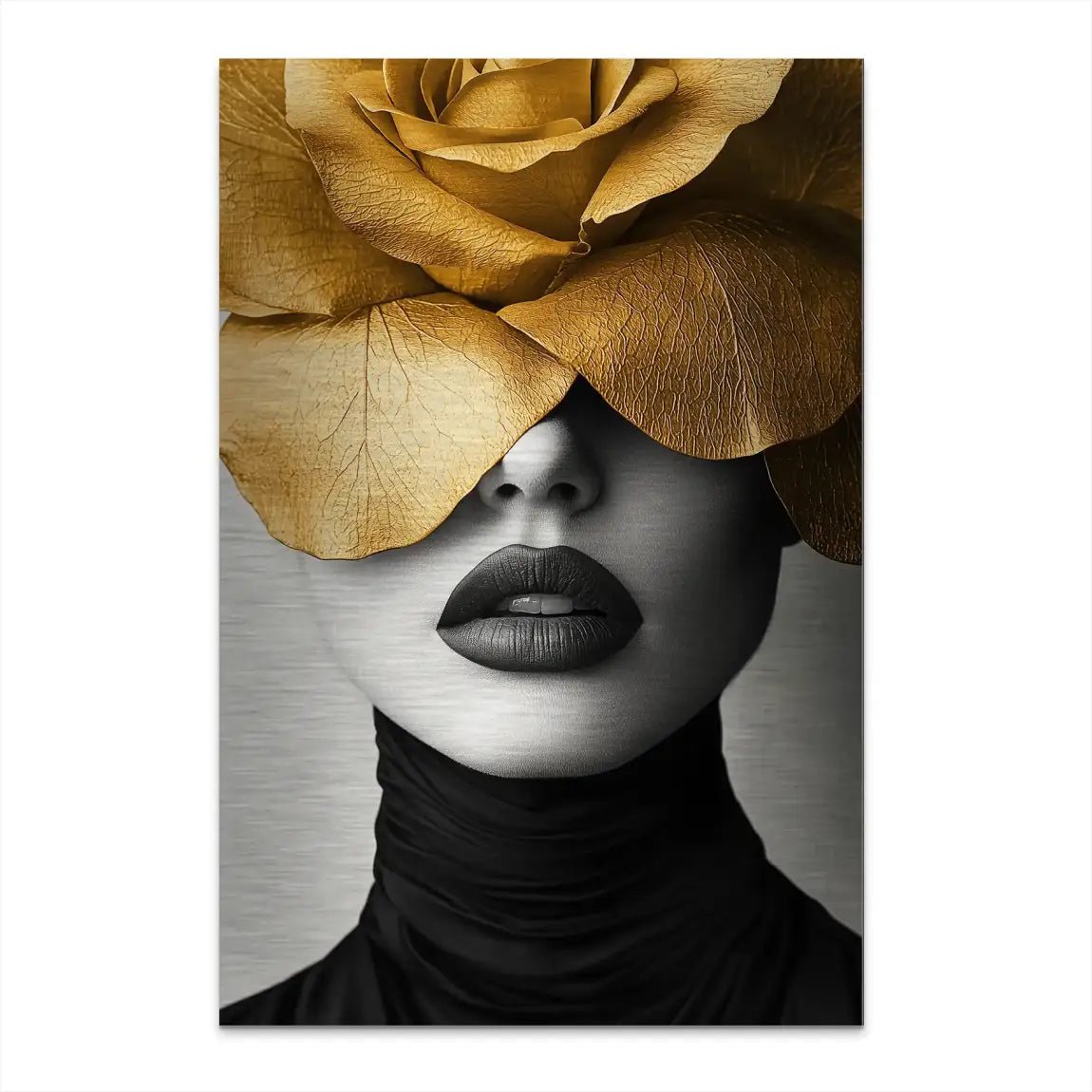 Beauty Flower Face Alu Gebürstet Bild INGALERIE