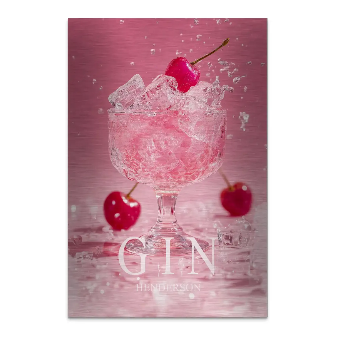 Gin Rosé Alu Dibond Bild gebürstet