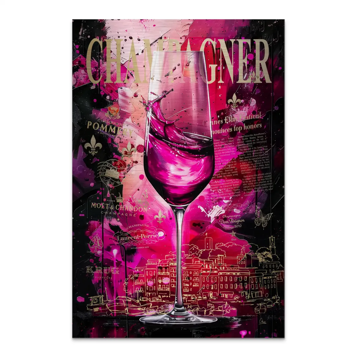 Velvet Royale Champagne Alu Dibond Bild gebürstet INGALERIE