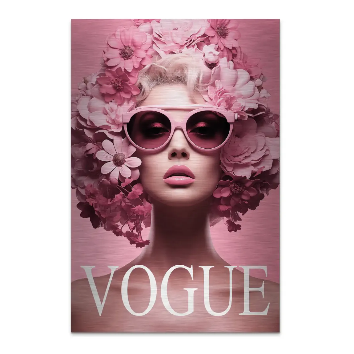 Floral Pink Vogue Alu Dibond Bild gebürstet