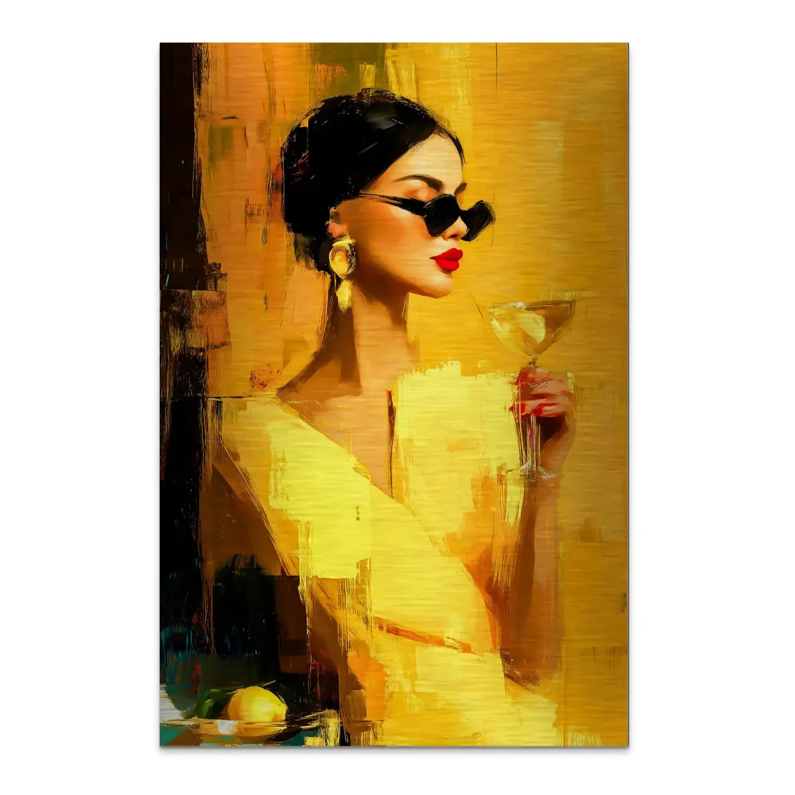 Golden Luxe Martini Alu Dibond Bild gebürstet INGALERIE