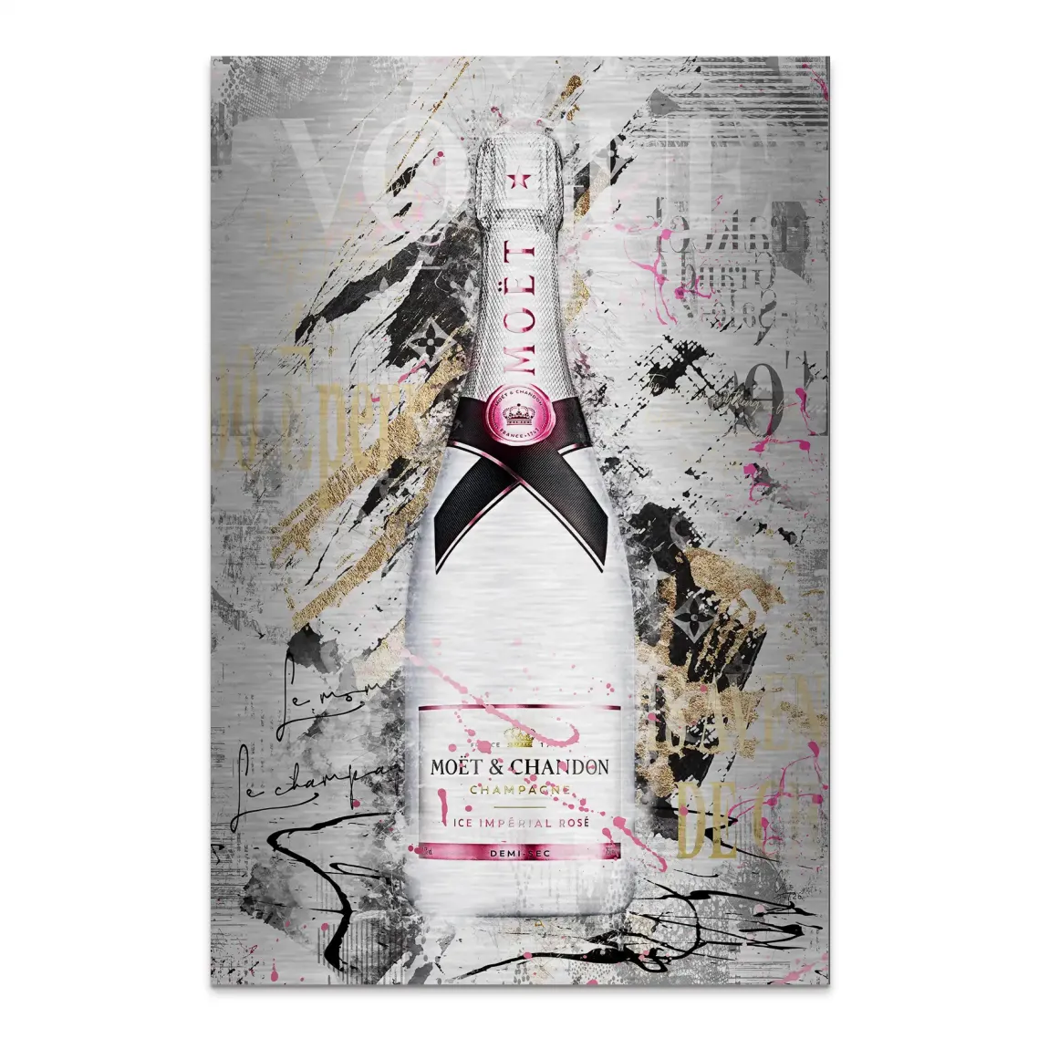 Champagner Rosé Aluminiumbild gebürstet