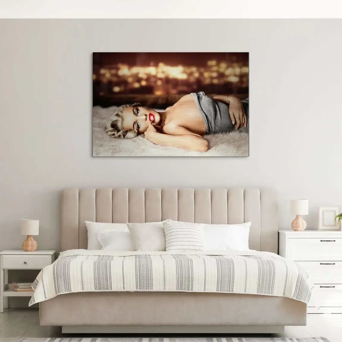 Marilyn Monroe Golden Night AluDibond Gebürstet