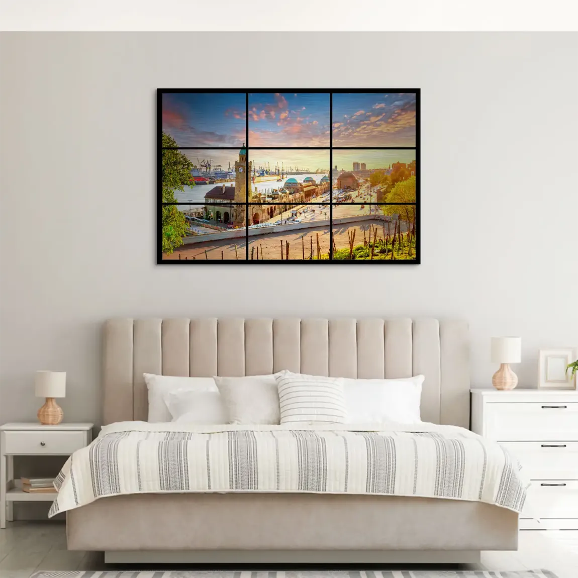 Hamburg Sunset View AluDibond Gebürstet