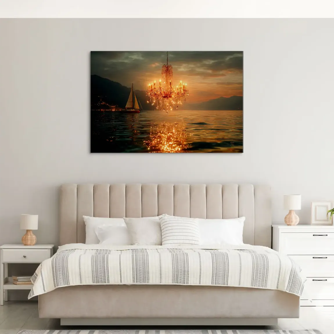 Abendlichter Alu Dibond Gebürstet Bild