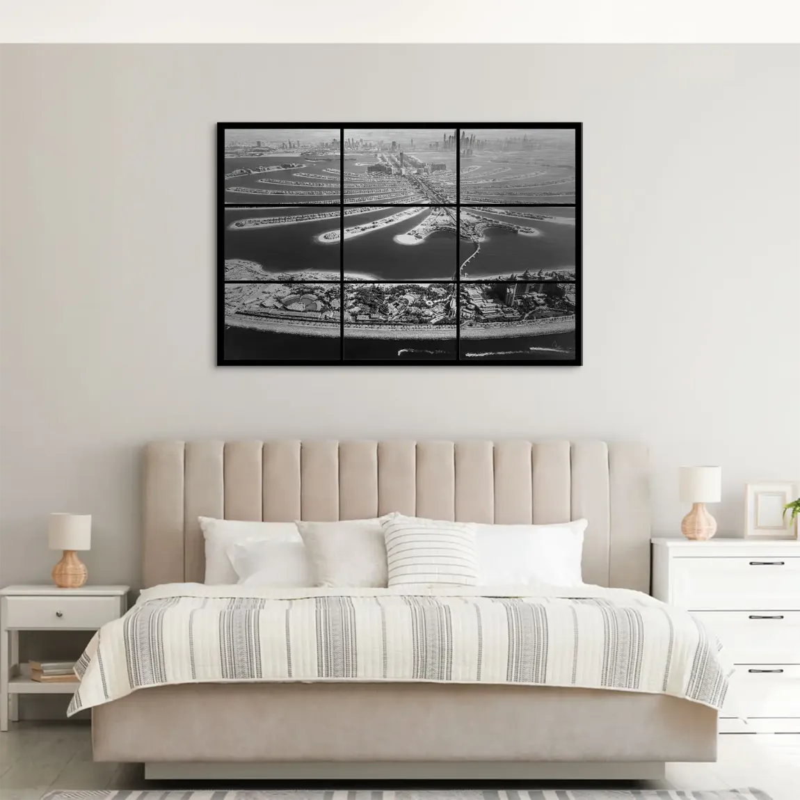 Palm View Dubai Noir AluDibond Gebürstet