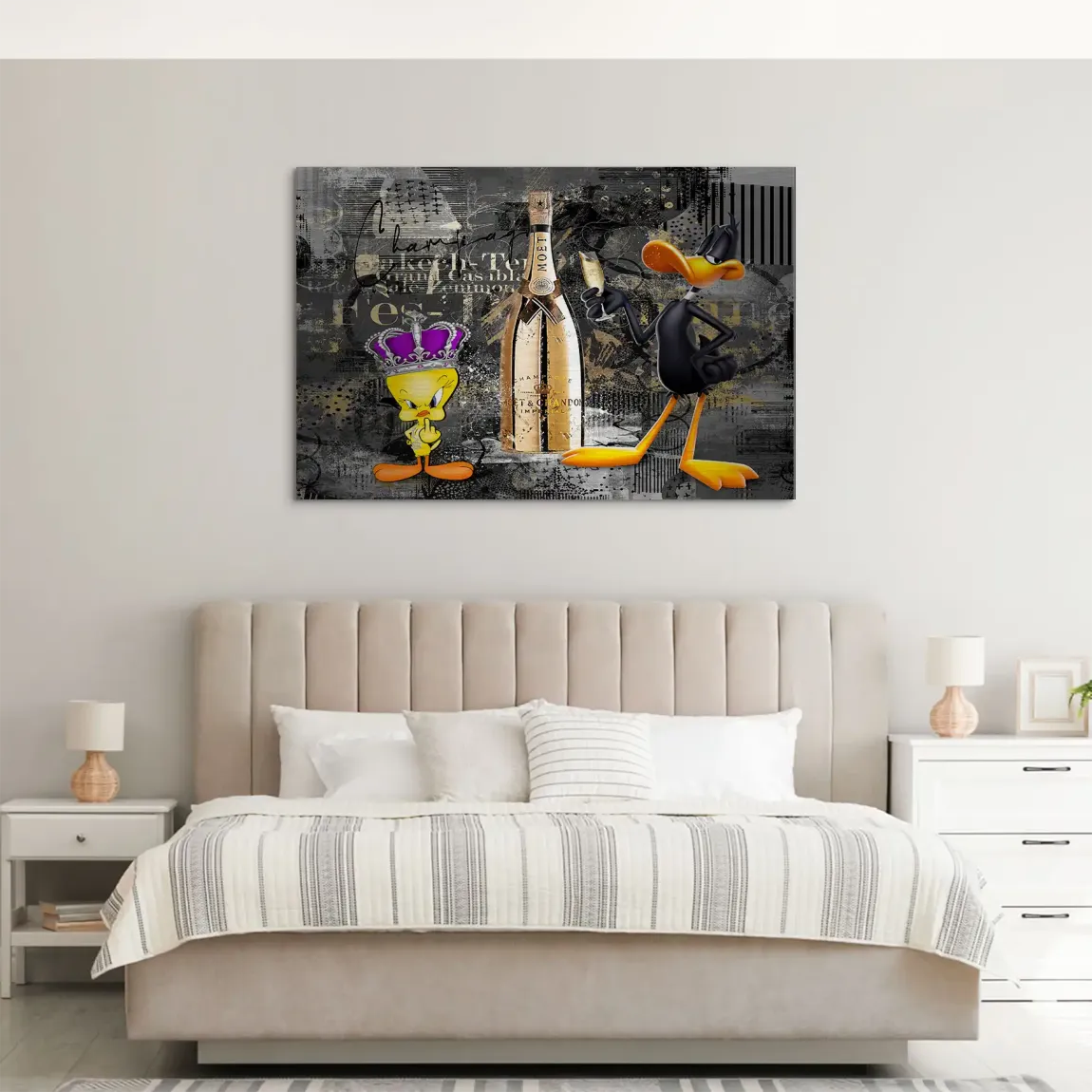 Tweety Duffy Champagner Aluminiumbild gebürstet