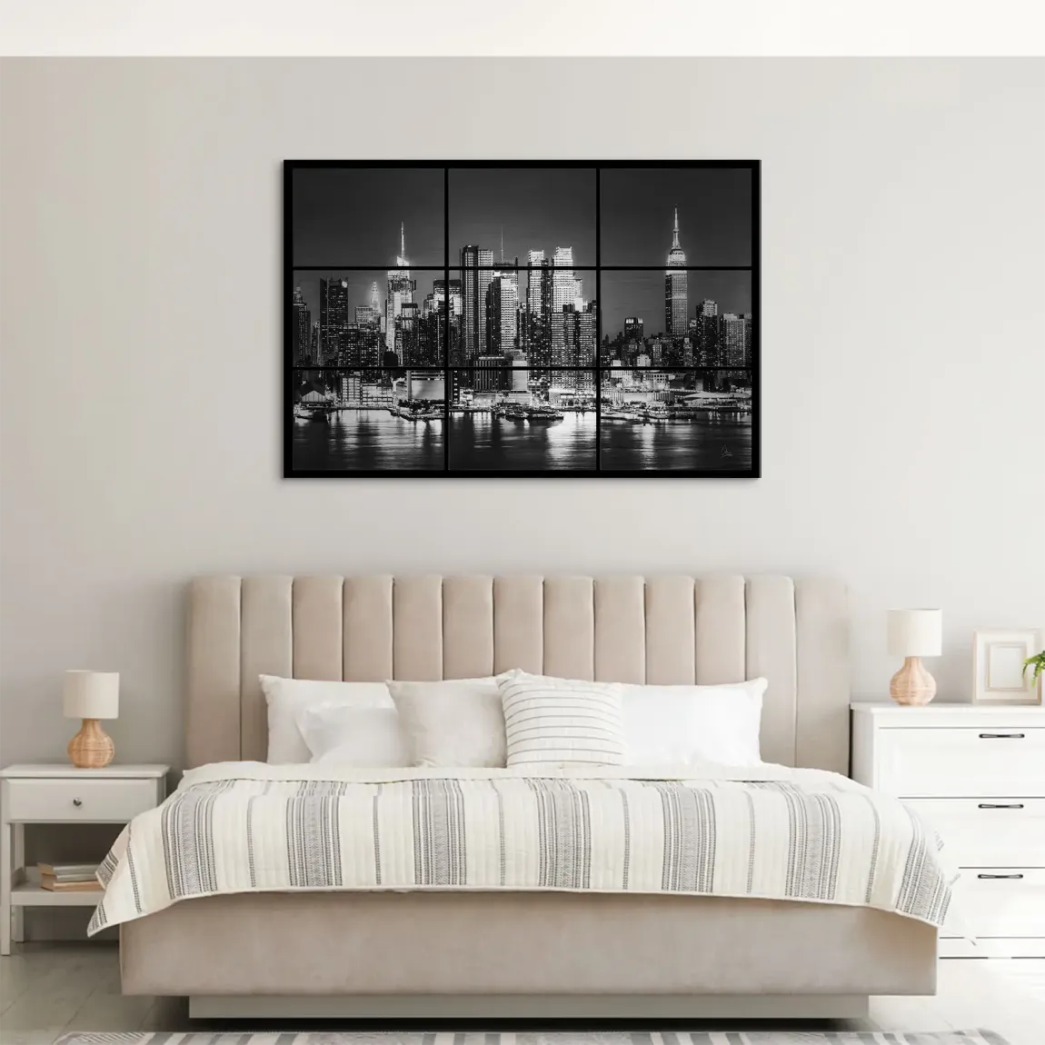 New York Black Skyline AluDibond Gebürstet